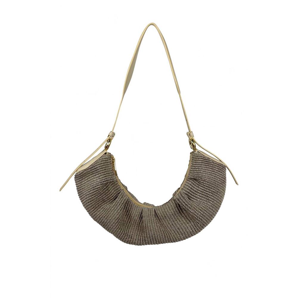 Themoire Woven Crescent Shoulder Bag in Cashmere